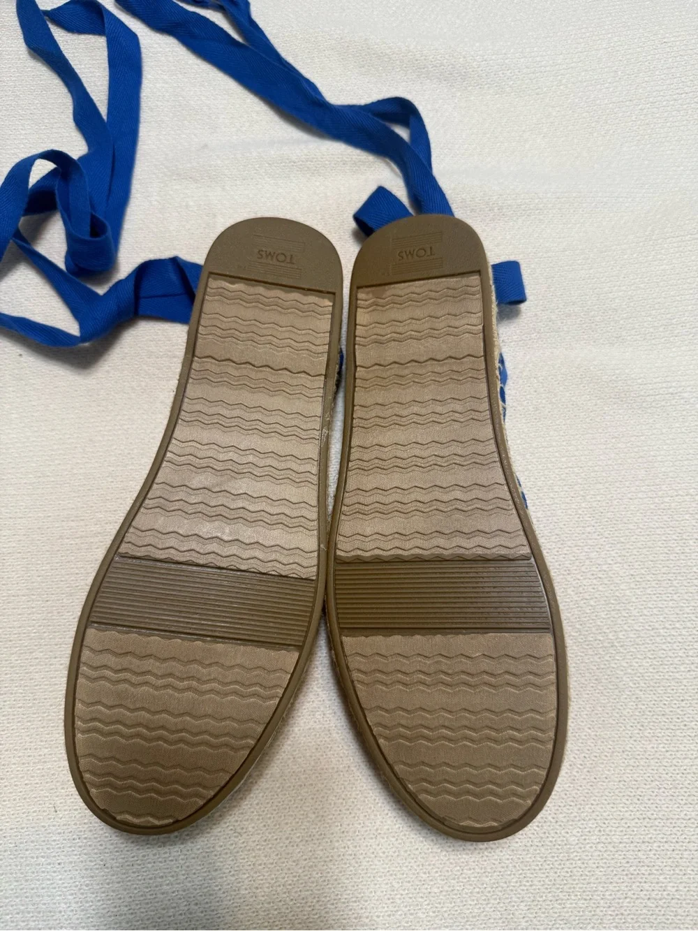 Tom’s Blue Espadrille Lace-Up Flats - Women's Summer Shoes size 10